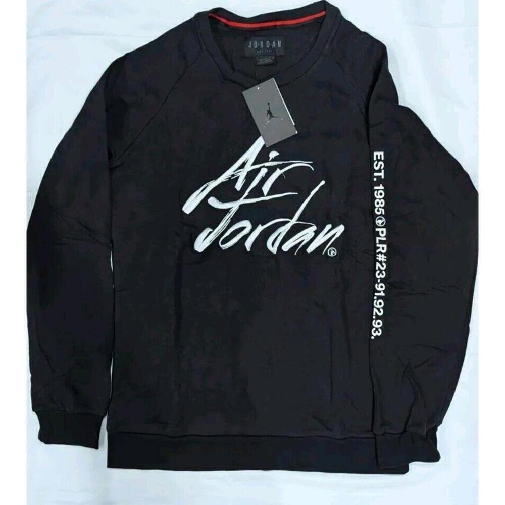 Jordan Greatest Graphic Crewneck Sweatshirt Black Men's L/M NWT - Picture 2 of 8